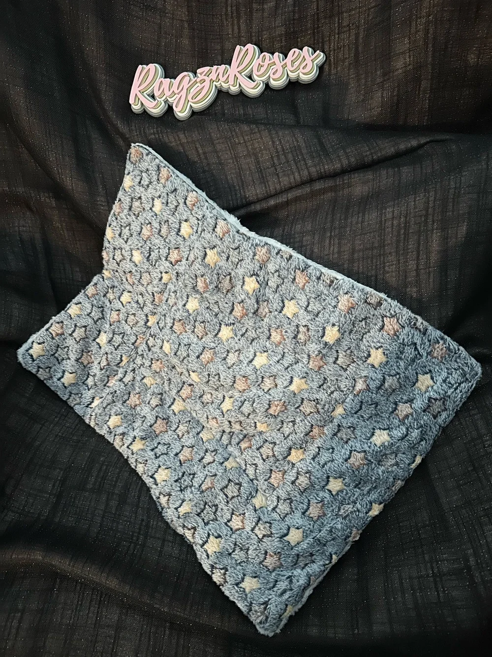 Grey Colorful Star Reversible Portable Pet Bed